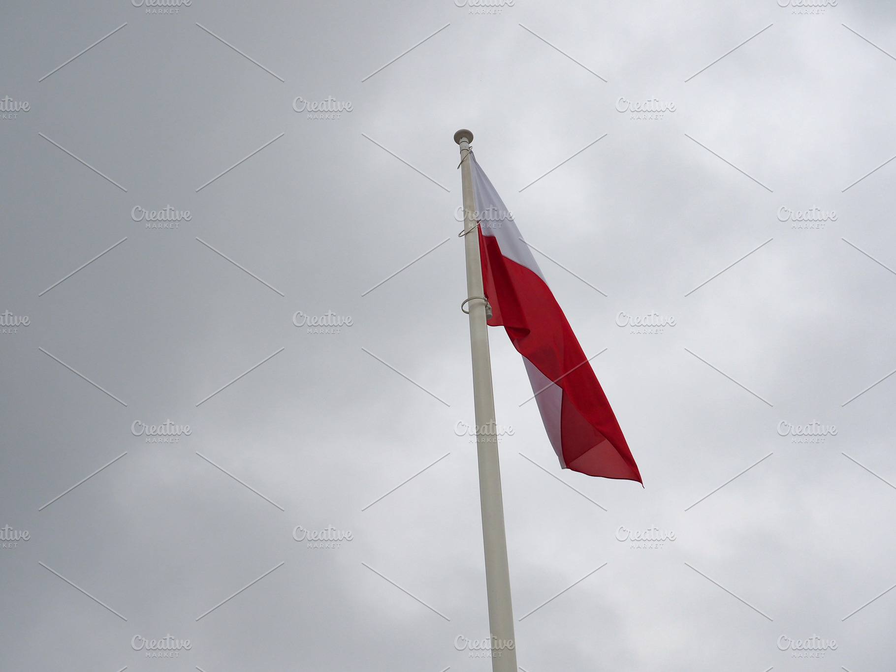 Polish flag of Poland, a Photo by WorldOfPhotos