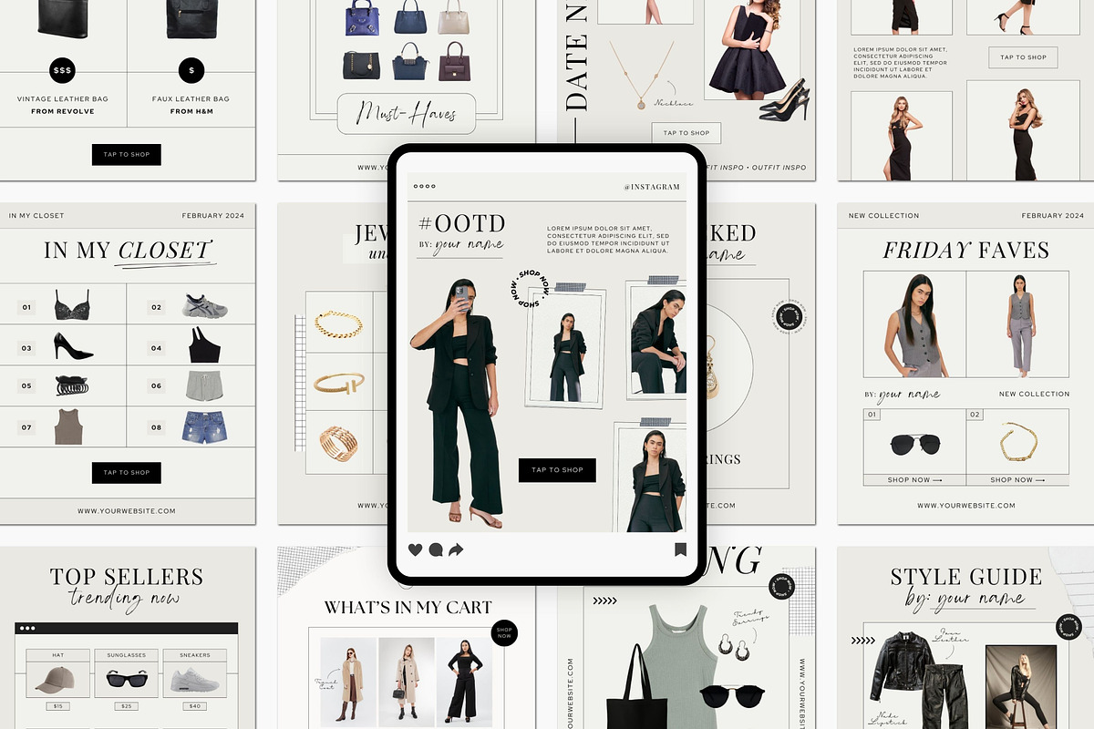 Fashion Blogger LTK Canva Template, a Social Media Template by Deb Creative Studio (Photo 1 of 10)