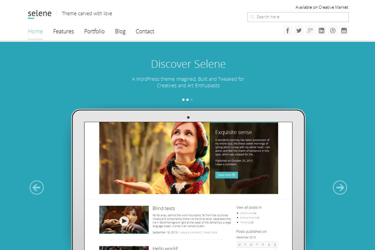 Selene - Responsive WordPress Theme, a WordPress Template by Carvd Themes (Photo 1 of 5)