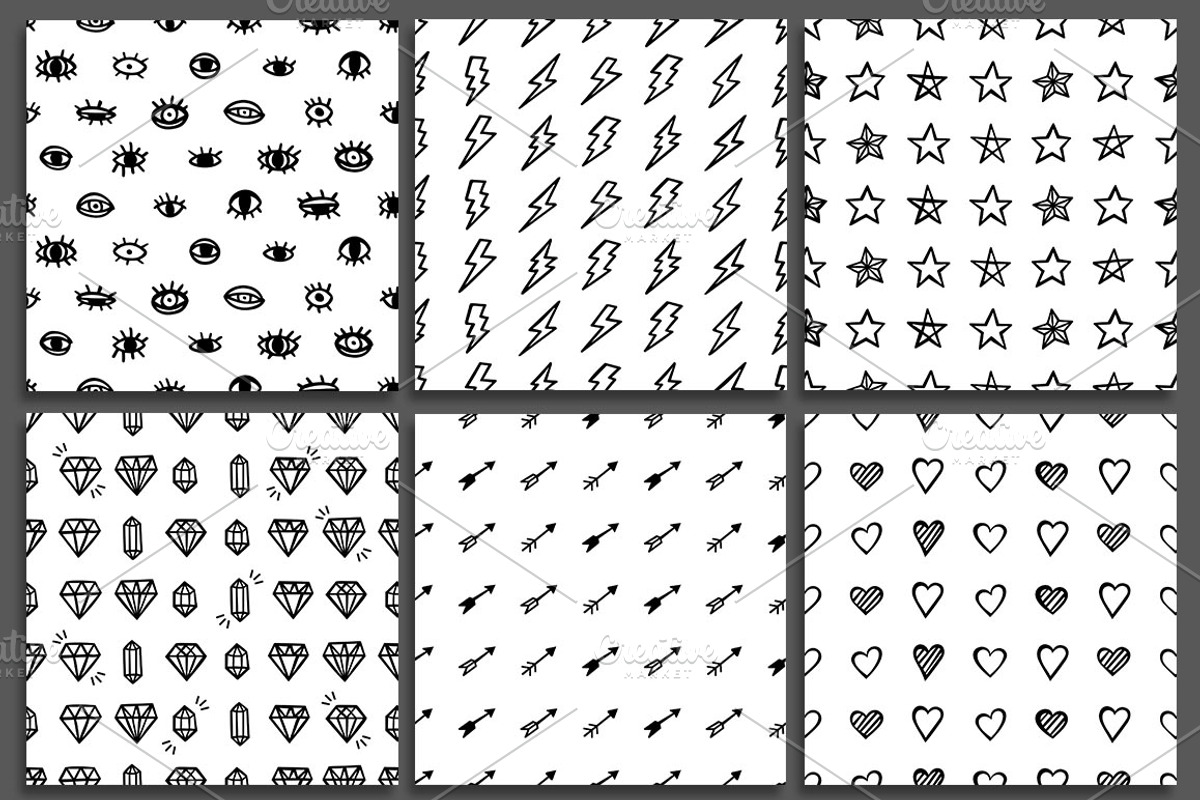 48 Hand Drawn Seamless Patterns Set, a Pattern Graphic by Stockaholic (Photo 7 of 9)
