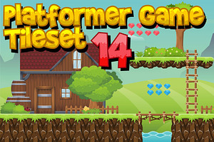Platformer Game Tile Set 14, an Illustration by pzUH