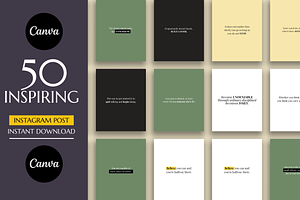 50 INSPIRING INSTAGRAM TEMPLATE, a Social Media Template by RB Boutique