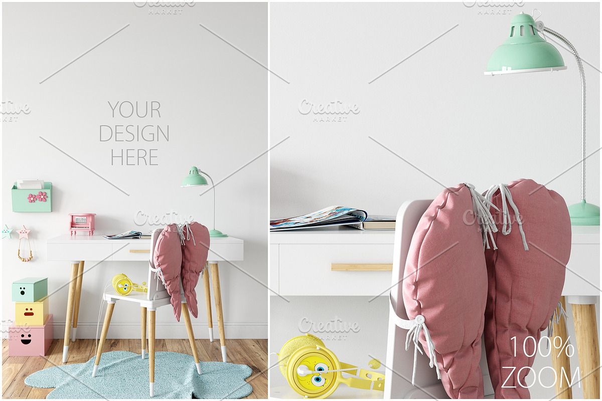 Kids Frames & Wall Mockup Bundle - 5, a Print Template by Yuri-U (Photo 24 of 32)