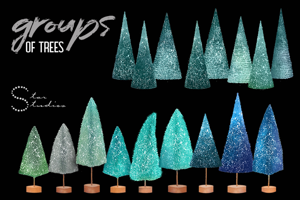 BOTTLEBRUSH CHRISTMAS TREES Pack, a Decorative Illustration by Dana Designs (Photo 9 of 9)
