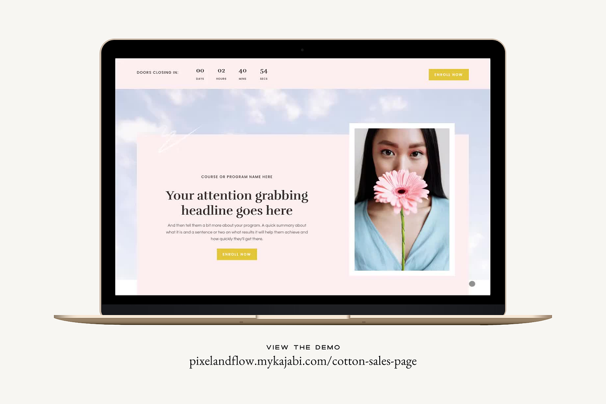 Kajabi Sales Page Template, a Landing Page Template by Pixel & Flow (Photo 2 of 9)