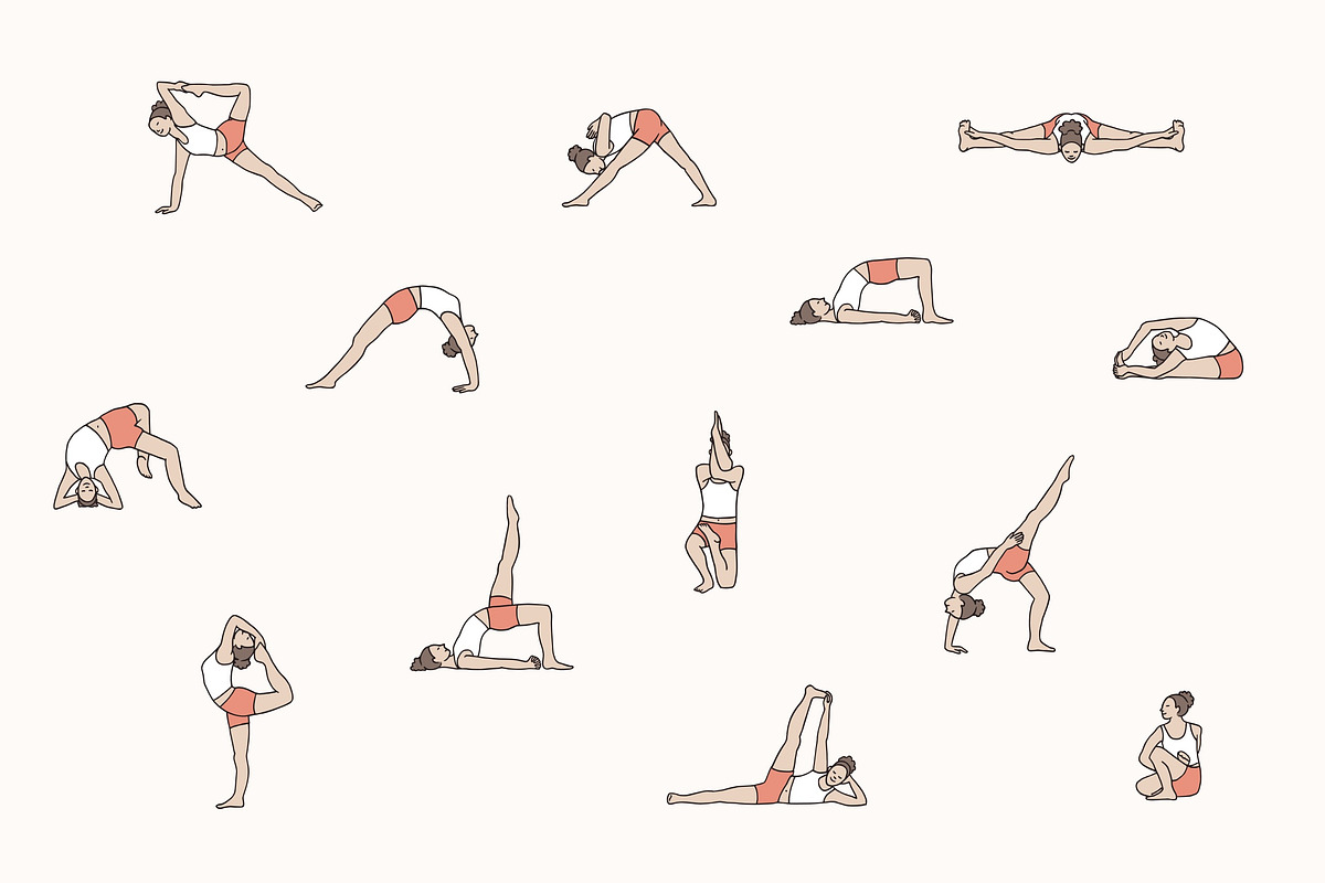 200 Iyengar Yoga Asanas - Yoga Set, a Healthcare Illustration by Franzi draws (Photo 2 of 6)