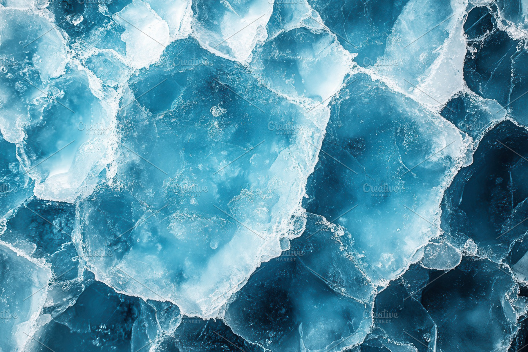 Beautiful close-up of ice chunks rev, a Photo by Tanuart