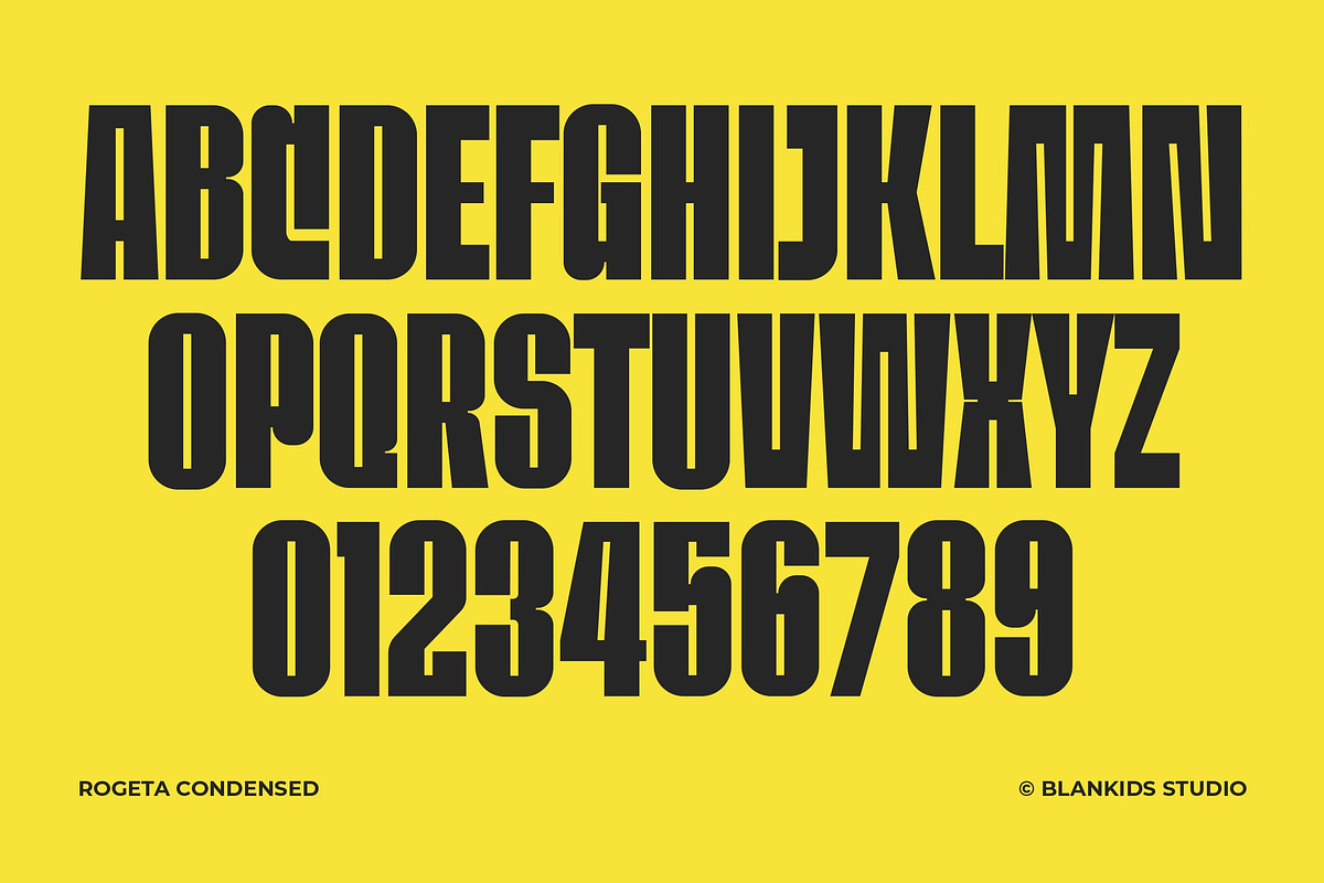 Rogeta a Bold Condensed Display Font, a Sans Serif Font by Blankids Studio (Photo 3 of 12)
