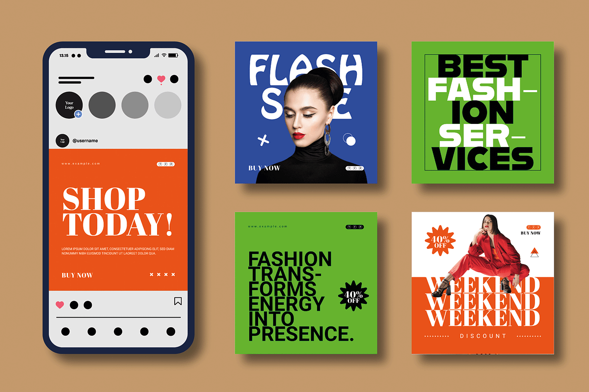 Colorful Fashion Social Media Post, a Social Media Template by MightyDesign (Photo 2 of 8)