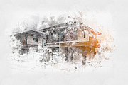 House Watercolor Painting, an Action Add-On by Photoshop Action (Thumbnail 7 of 12)