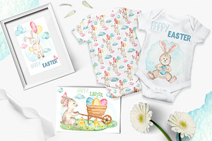 Easter Bunny Watercolor Collection