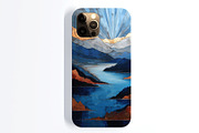 Abstract Mountain Lake Illustration, a Decorative Illustration by Housui Patterns (Thumbnail 9 of 12)