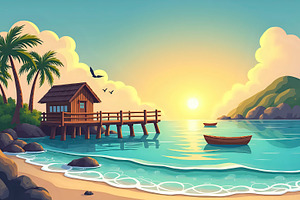 Create a flat cartoon vector of a sm, a Photo by LOGOCREATIVE