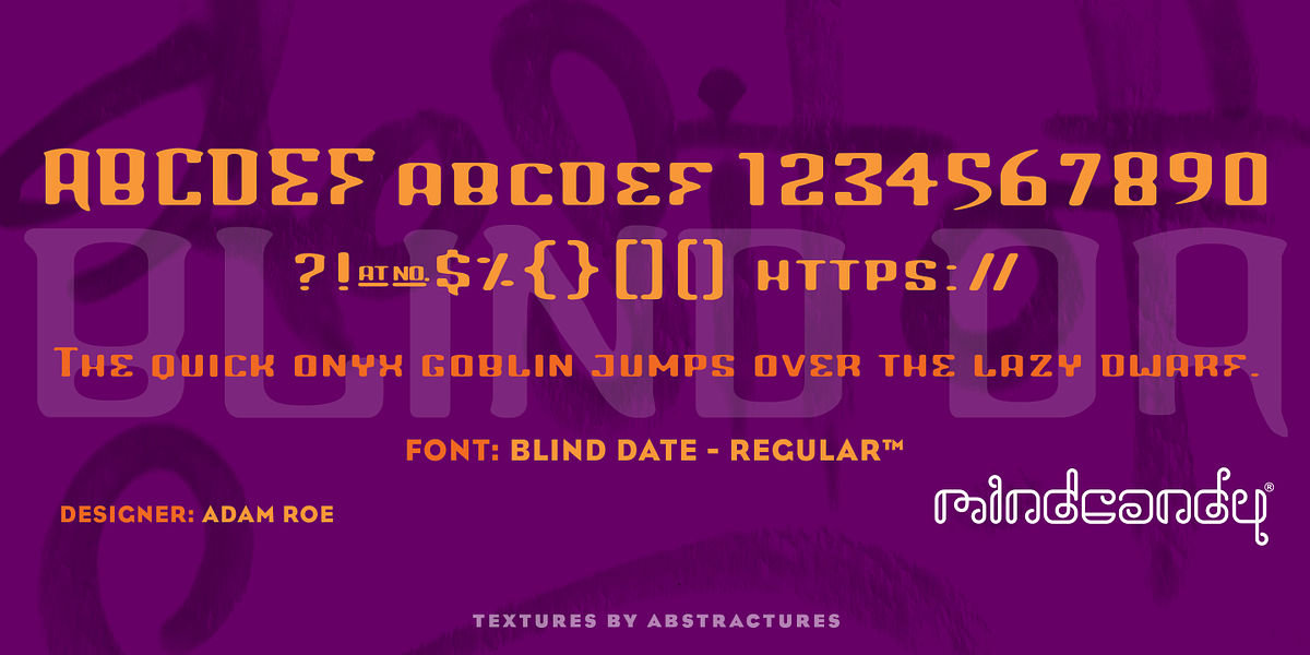 Blinddate™, a Sans Serif Font by MINDCANDY (Photo 1 of 2)