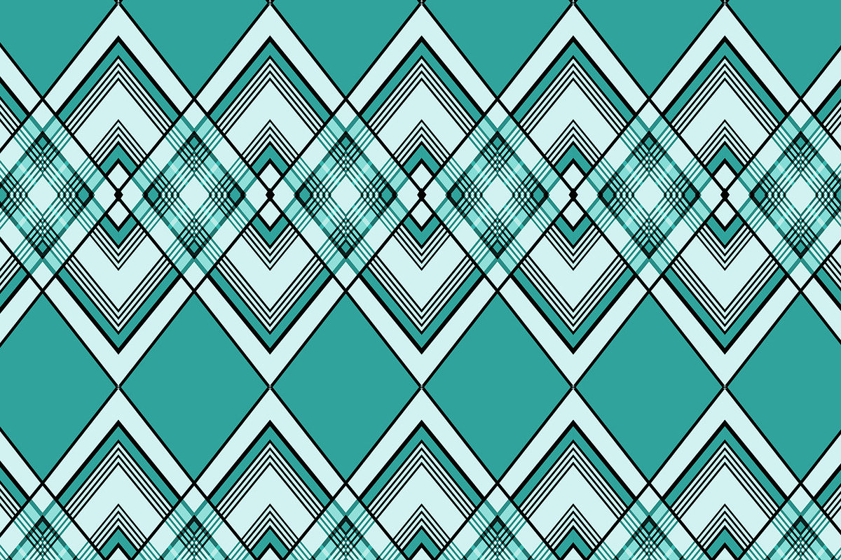 Teal Blue Decor Modern Argyle Seamle, a Pattern Graphic by Sharon Schwalbe