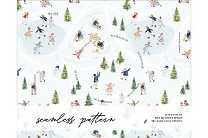 winter fun activities pattern