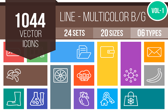1000 Line Multicolor Icons (V1)