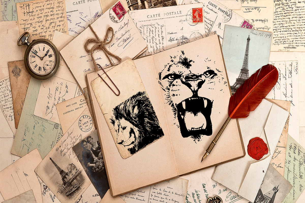 Lion head | hand drawn | vector, a Work Illustration by AnastasiyaOleynik (Photo 3 of 5)