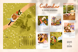 2025-2026 years calendar design, a Background Graphic by Good Studio