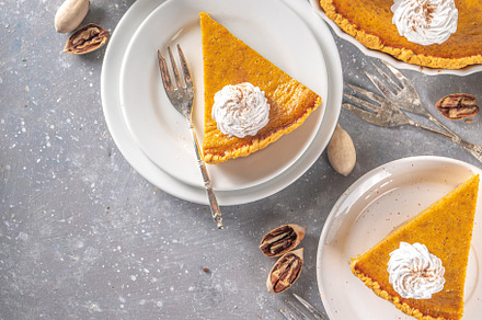 Traditional autumn pumpkin pie containing pumpkin pie, pumpkin cake, and, a Food & Drink Photo by Rimma