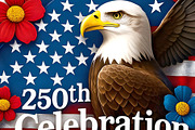 250th Anniversary Celebration Eagle, a Decorative Illustration by Sharon Schwalbe (Thumbnail 3 of 4)