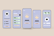 Mobile App Wireframe, a Wireframe Template by MightyDesign (Thumbnail 1 of 8)