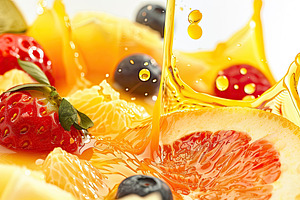 fresh fruit swirl, with a splash of, a Photo by LOGOCREATIVE