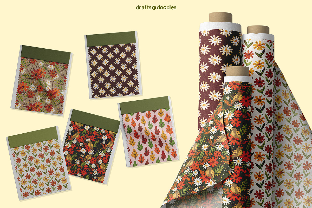 Autumn Garden Digital Paper Set, a Pattern Graphic by Drafts n Doodles (Photo 5 of 9)