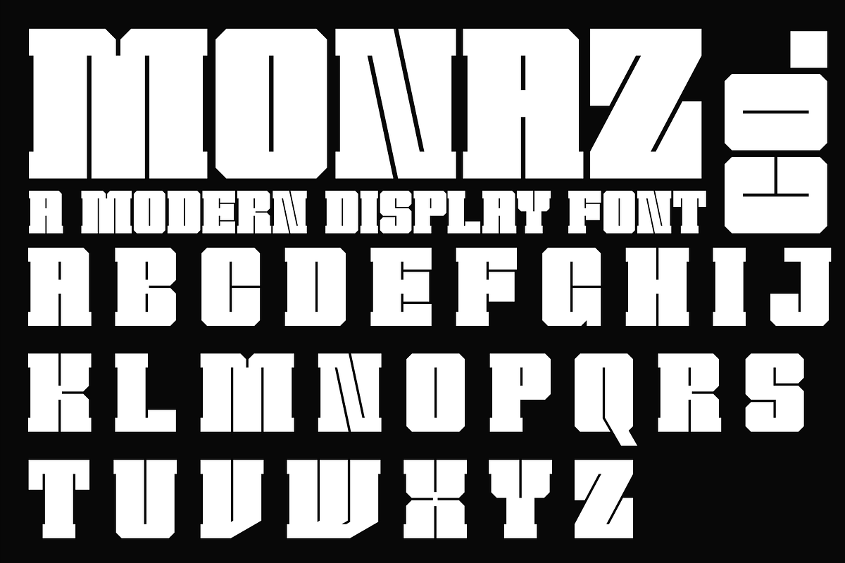 Monaz - A Modern Display Font, a Sans Serif Font by Marvadesign (Photo 2 of 7)