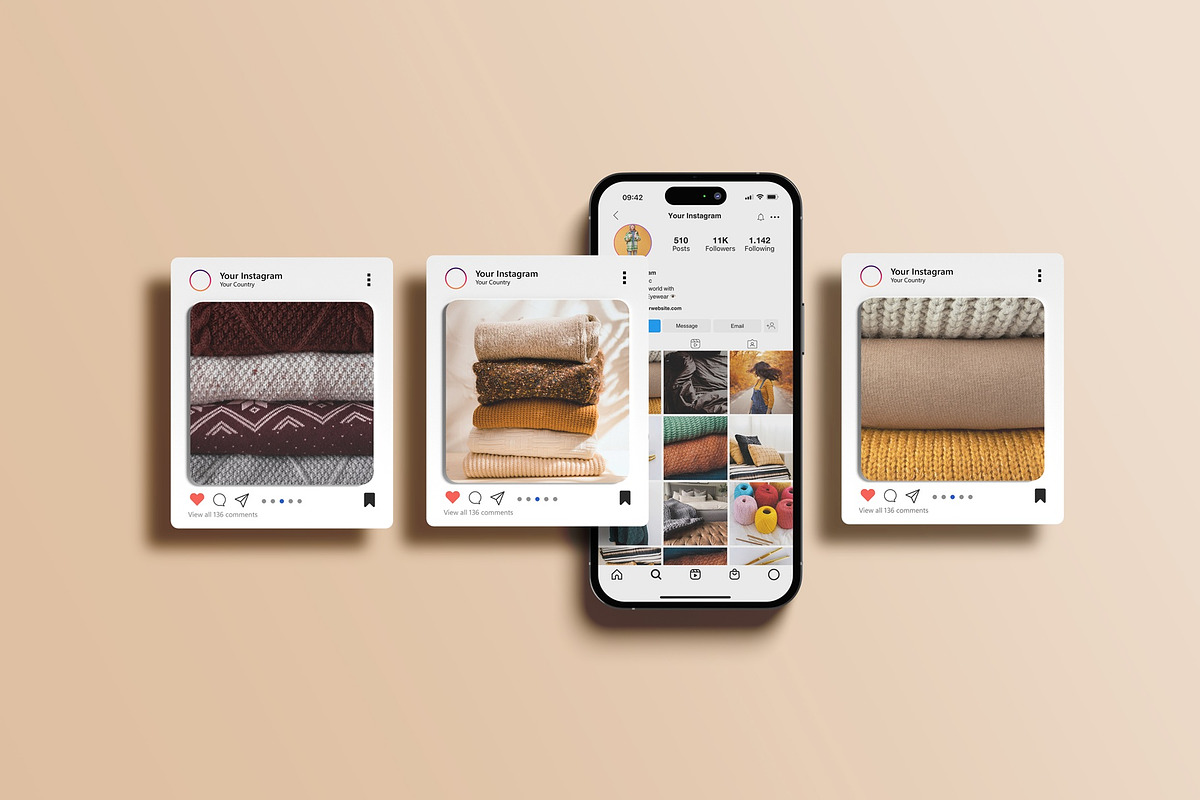 Instagram Post and Stories Mockup, a Device Mockup by Sweetdady (Photo 5 of 8)