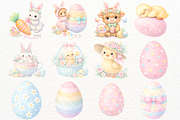 Pastel Easter Animals PNG Clipart, a Seasonal Illustration by SugarCloudStudioArt (Thumbnail 7 of 8)