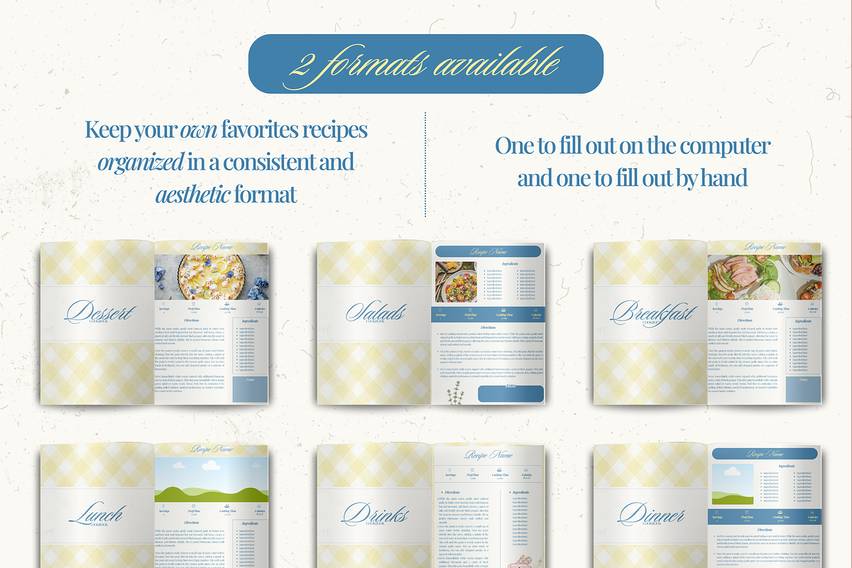 Printable family cookbook template, a Social Media Template by PixelBloomClub (Photo 4 of 8)
