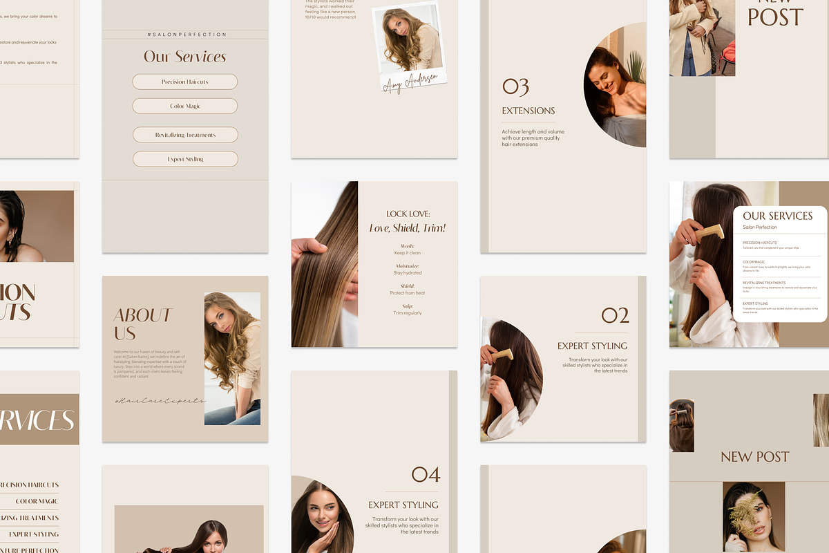 Hair Salon Instagram Template Canva, a Social Media Template by ...