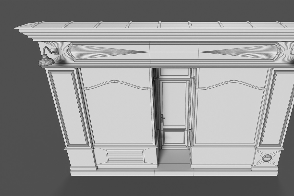 Parisian green vintage storefront, an Architecture 3D Model by happy brush (Photo 11 of 13)