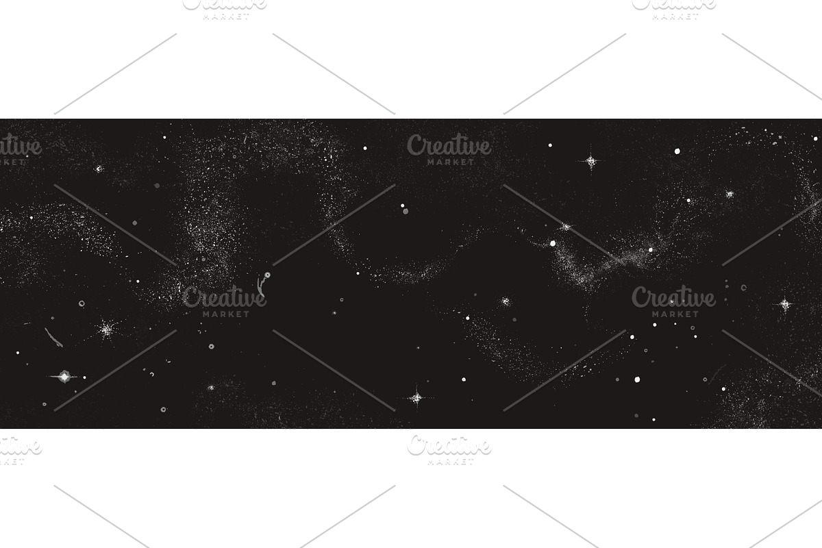 Black starry sky with milky way, an Illustration by art PVP - market