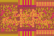 Lovely Pink Paisley Scarf Designs, a Pattern Graphic by ThaiByGaew (Thumbnail 1 of 3)