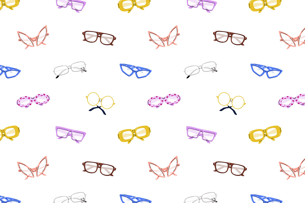 Stylish sunglasses set + patterns, an Object Illustration by PaperTrident (Photo 4 of 5)