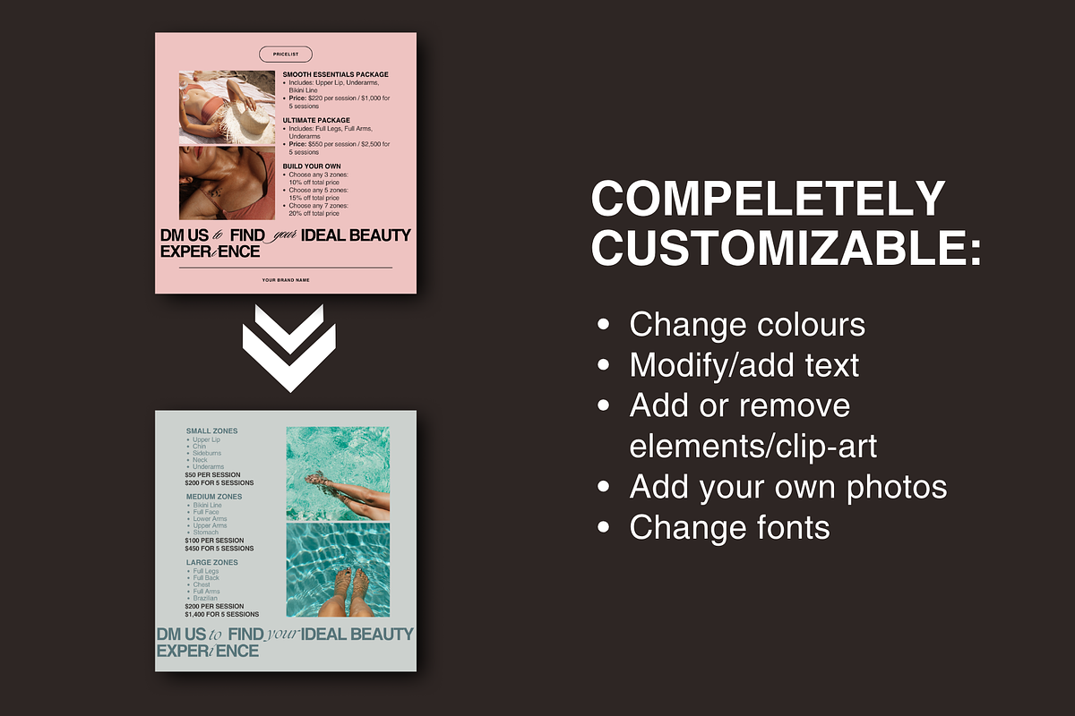 Laser Hair Removal Templates Insta, a Social Media Template by DesignsbyMariaStudio (Photo 4 of 9)