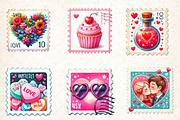 Valentine Stamps Sublimation Clipart, a Work Illustration by Dream Creation (Thumbnail 5 of 6)
