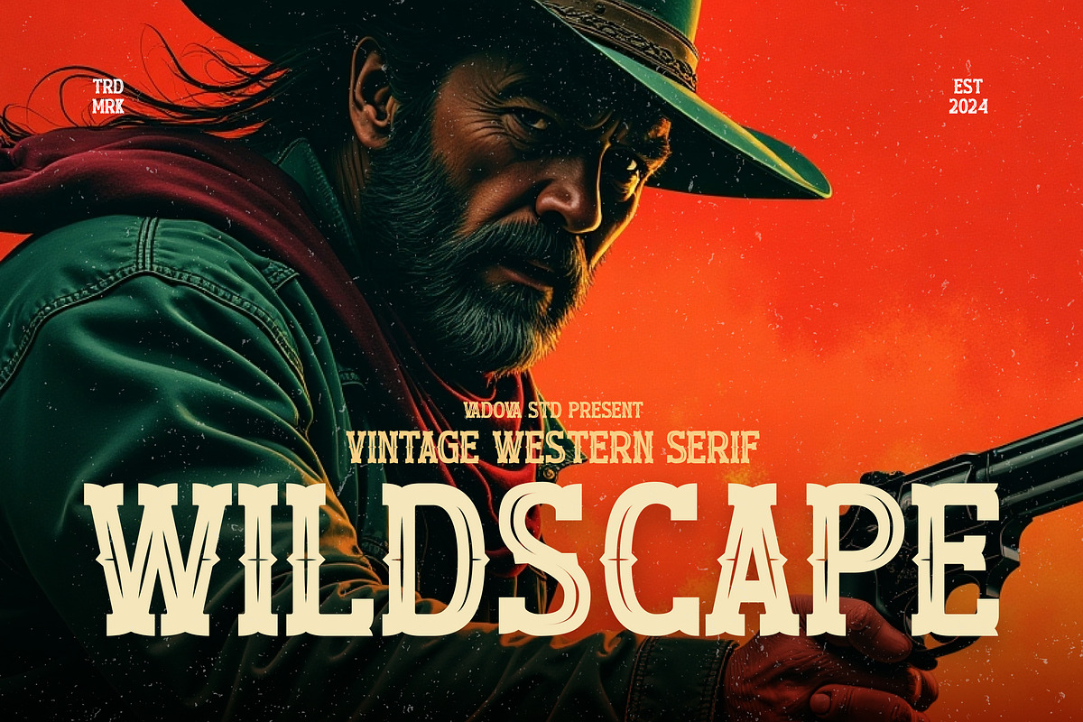 Wildscape Vintage Western Serif Font, a Slab Serif Font by Vadovastd (Photo 1 of 7)