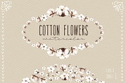 NEW! Cotton flowers watercolor, an Illustration by Klipa Illustrations (Thumbnail 1 of 2)