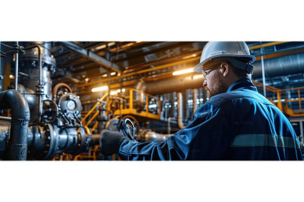 Factory worker controlling heating, an Industrial Photo by Neirfy