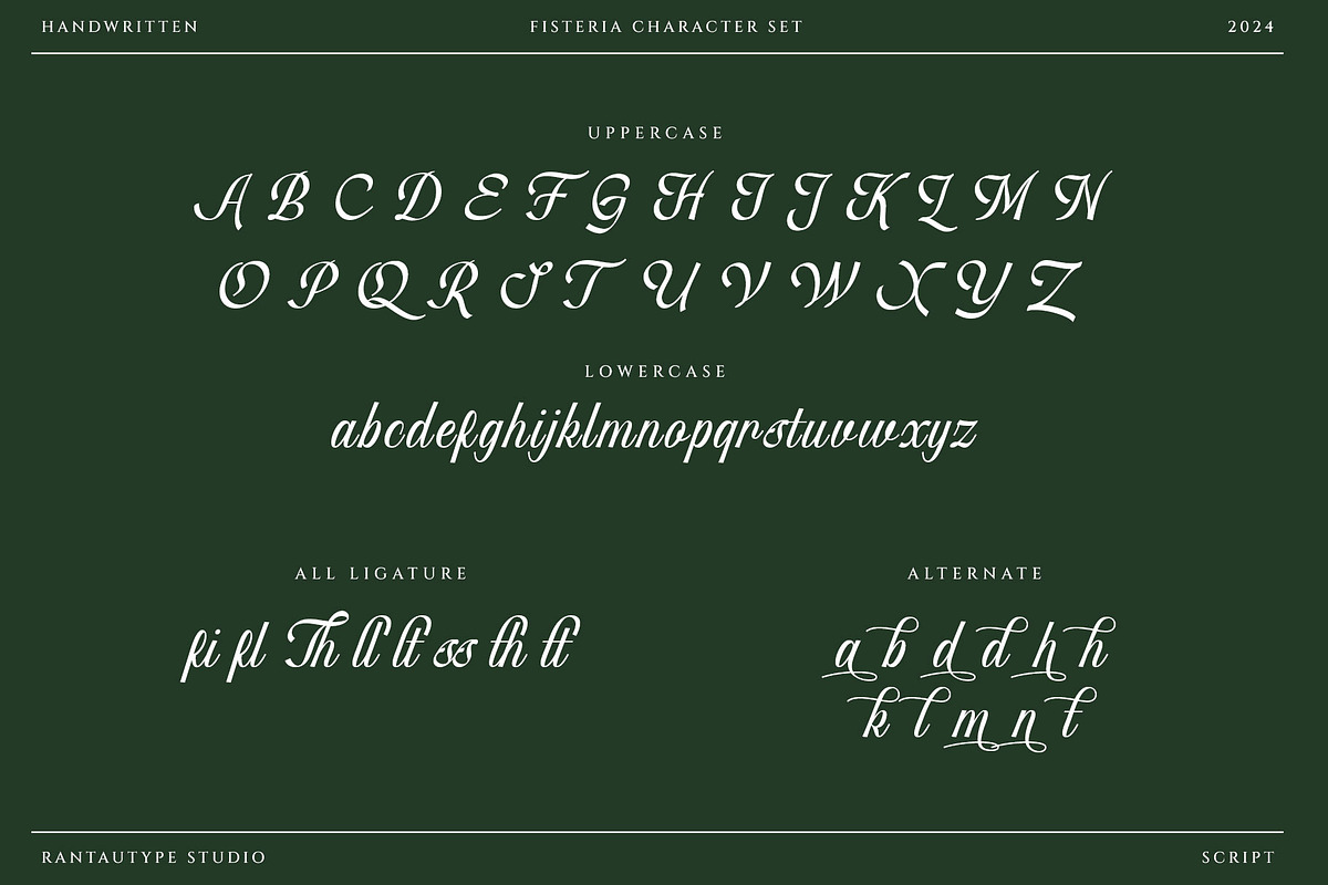 Fisterya Elegant Handwritten Font, a Handwritten Font by RantautypeStudio (Photo 15 of 16)
