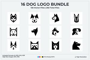 Dog Head Logo Pack, a Branding & Logo Template by Vectorium Studio