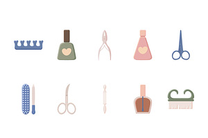 Manicure Tools Illustration Set, a Templates & Theme by studiogstock