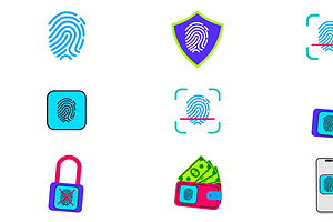 Fingerprint ID Icons | After Effects, a Design Template by FlashFXbox