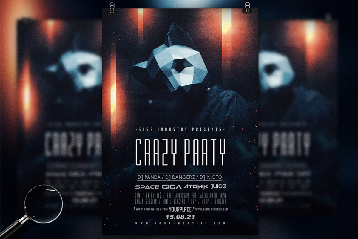 Crazy Party | Club & Deejay Flyer, a Flyer Template by GIGA-TEMPLATE (Photo 1 of 7)