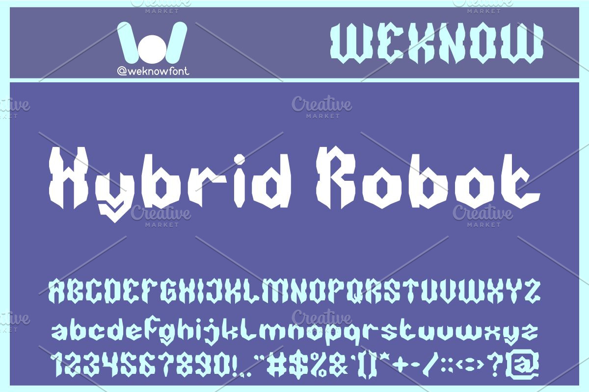 Hybrid Robot font, a Font by weknow (Photo 1 of 8)
