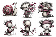 Whimsical Valentine Animals Clipart, an Illustration by Daily.Designs (Thumbnail 4 of 8)