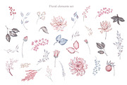 Dusty pink watercolor floral set, a Graphic by TatiArti (Thumbnail 10 of 12)